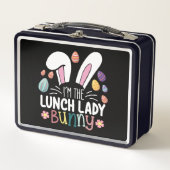 私はランチレディーバニーイースターマッチング メタルランチボックス (正面)