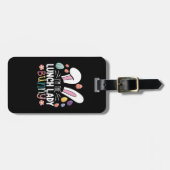 私はランチレディーバニーイースターマッチング ラゲッジタグ (正面横)