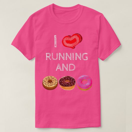 私はランニングとドーナツが大好き Tシャツ (デザイン正面)