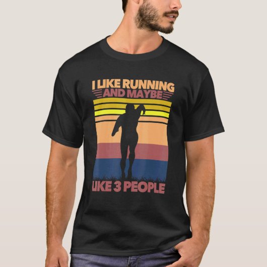 私はランニングと3人のアスリート衣装が好き Tシャツ (正面)
