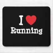 私はランニングのハートパーソナライズされたが好き マウスパッド (正面)