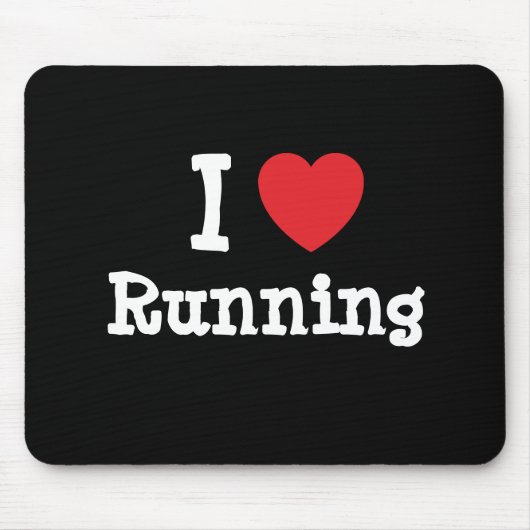 私はランニングのハートパーソナライズされたが好き マウスパッド (正面)