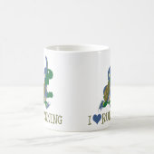 私はランニングの亀が大好き コーヒーマグカップ (中央)