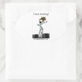 私はランニングの!オーバルステッカーが大好き 楕円形シール (バッグ)