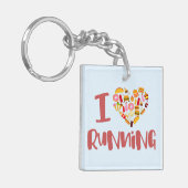 私はランニング食べ物が大好き キーホルダー (正面左)