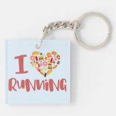 私はランニング食べ物が大好き キーホルダー (裏面)