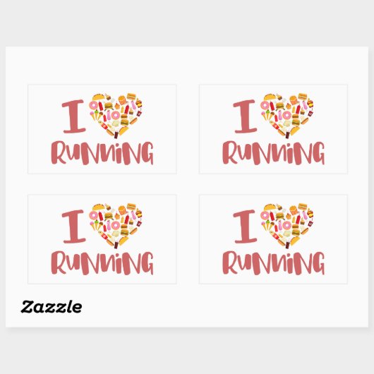 私はランニング食べ物が大好き 長方形シール (シート)