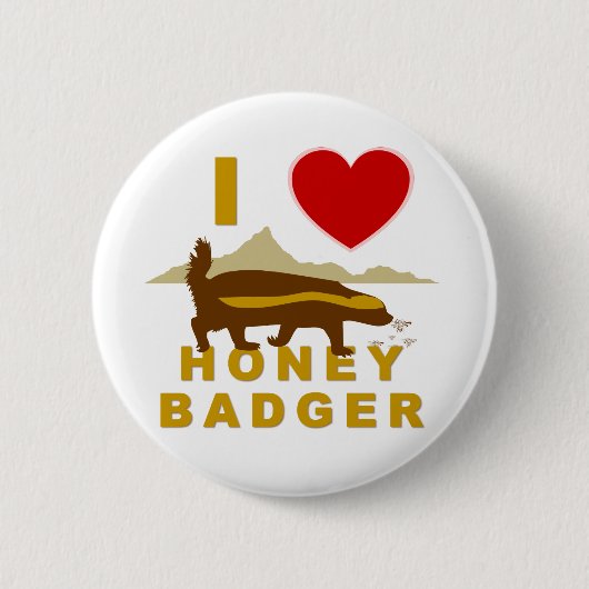 私はラーテル（ミツアナグマ） 缶バッジ (正面)