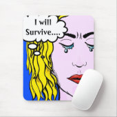 私はリキテンスタインのスタイルの漫画の芸術を生き延びます マウスパッド (マウス)