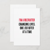 私はリクルーターで、人生を変え、仕事を申し出る サンキューカード (正面/裏面)