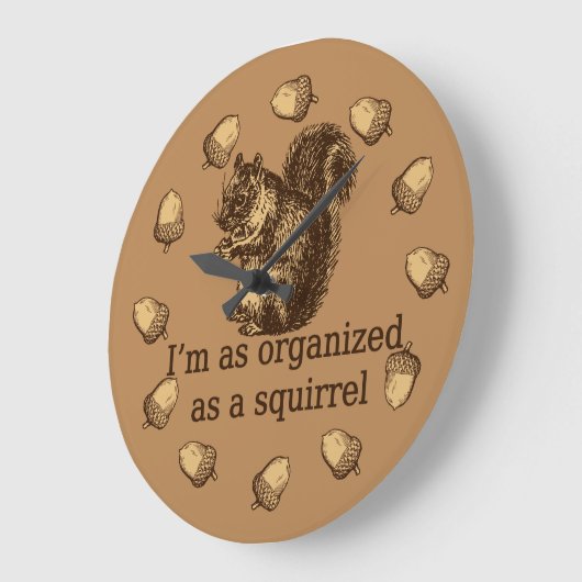 私はリスとして組織されるとしてあります ラージ壁時計 (傾斜)