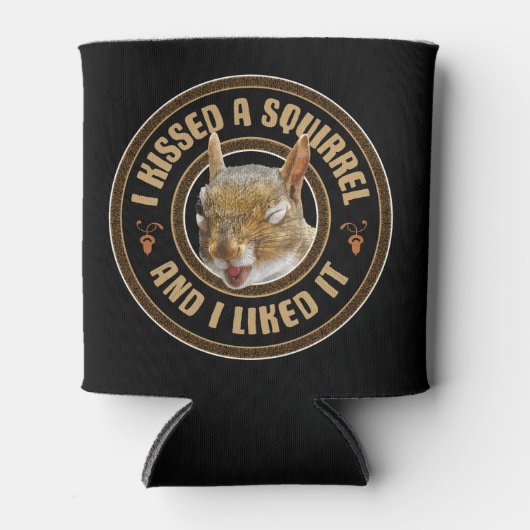 私はリスにキス – パロディおもしろい 缶クーラー (正面)