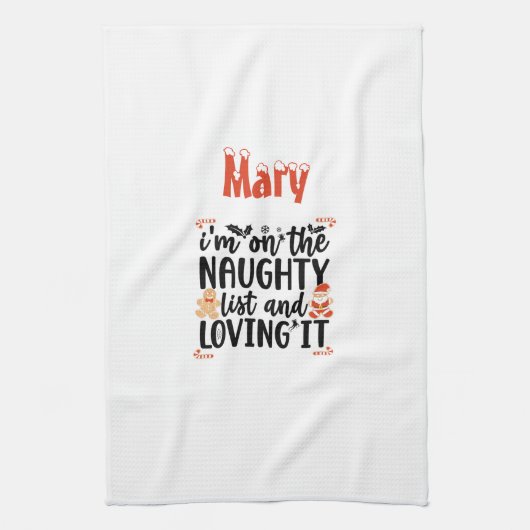 「私はリストに入っていけなそれを愛している」デザイン キッチンタオル (縦)