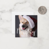 "私はリスト食べにしいけなた"コーギ犬のクリスマス ノートカード (正面/裏面インサイチュ)