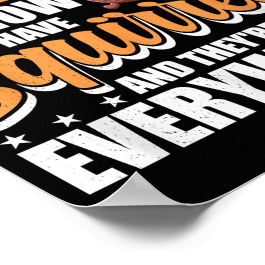 私はリスSqを持っているアヒルを列に持っていない ポスター (角)