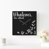 私はリタイア退職したンおもしろいグシンプルブラック スクエア壁時計 (ホーム)