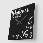 私はリタイア退職したンおもしろいグシンプルブラック スクエア壁時計 (傾斜)