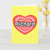 私はリチャードを愛します。 私はリチャード愛します。 ハート カード (黄色い花)