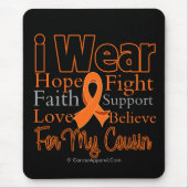 私はリボンのコラージュのいとこ-白血病--を身に着けています マウスパッド (正面)