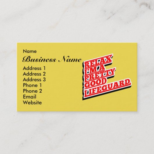 私はリラックス救命かわいらし員だ 名刺 (正面)