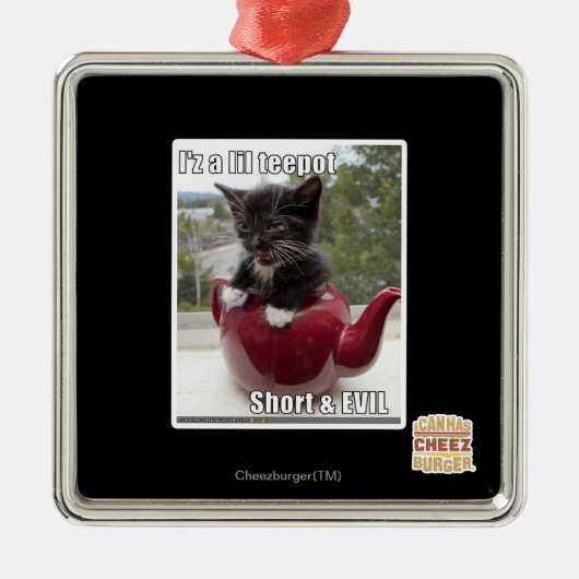 私はリルティーポットです メタルオーナメント (正面)