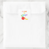 私はリンゴとバ食べナナの子供の歌が好きにかわいい スクエアシール (バッグ)