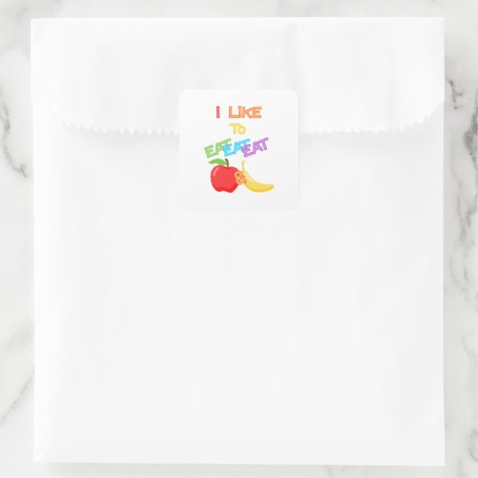 私はリンゴとバ食べナナの子供の歌が好きにかわいい スクエアシール (バッグ)