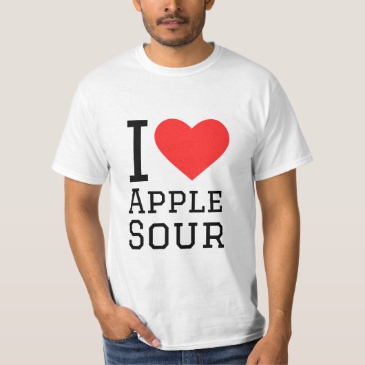私はリンゴ酸っぱい大好き Tシャツ (正面)
