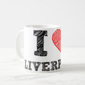 私はリヴァプールを愛します コーヒーマグカップ (正面左)