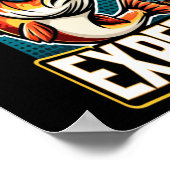 私はリールの専門家魚釣りデザイン ポスター (角)