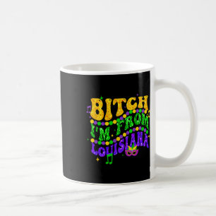 私はルイジアナMardi Gras(紋章の)フラ・ダ・リFat Tue出身 コーヒーマグカップ