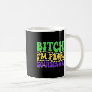 私はルイジアナMardi Gras(紋章の)フラ・ダ・リFat Tue出身 コーヒーマグカップ