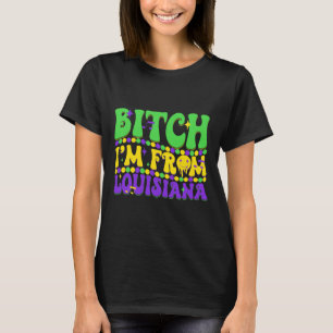 私はルイジアナMardi Gras(紋章の)フラ・ダ・リFat Tue出身 Tシャツ