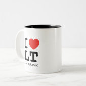 私はルイ・トリンソンのセレブカスタマイズの名前を愛する ツートーンマグカップ (正面左)