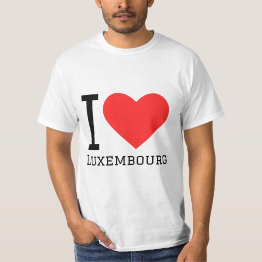 私はルクセンブルクのステッカーが大好き Tシャツ (正面)