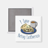 私はルター人になるのが大好おもしろいき マグネット (正面/裏面)