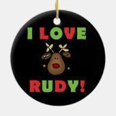 私はルディのクリスマスの記念品のオーナメントを愛します セラミックオーナメント (裏面)