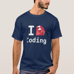 私はルビー色のギークのワイシャツによってコードすることを愛します Tシャツ