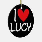 私はルーシーの名前パーソナライズされた男BFFの友人 セラミックオーナメント (右)