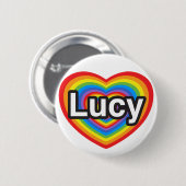 私はルーシーを愛します。 私はルーシー愛します。 ハート 缶バッジ (正面&裏面)