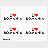 私はルーマニアの国のようにハート旅行観光が大好き 長方形シール (シート)