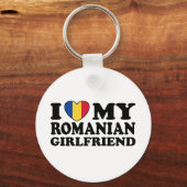 私はルーマニア人のガールフレンドが大好き キーホルダー (正面)