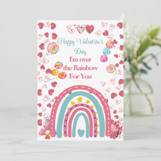 私はレインボーバレンタインの子供たちの教室かわいい シーズンカード (スタンド正面)