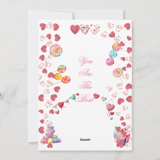 私はレインボーバレンタインの子供たちの教室かわいい シーズンカード (裏面)