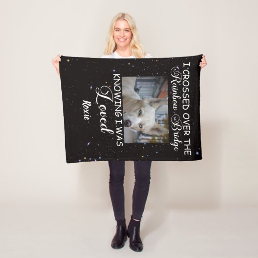 私はレインボーブリッジを渡った、記念犬 フリースブランケット (インサイチュ)