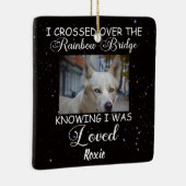 私はレインボー橋、記念犬を渡った セラミックオーナメント (右)