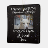 私はレインボー橋、記念犬を渡った セラミックオーナメント (左)