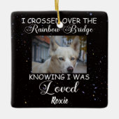 私はレインボー橋、記念犬を渡った セラミックオーナメント (正面)