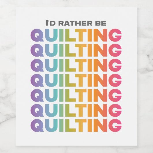 私はレインボー・レターズのキルティングを望グラデーションむ ワインラベル (シングルラベル)