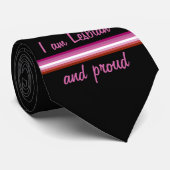 私はレズビアンで誇りを持った、 |レズビアン国旗(黒) ネクタイ (ロール)